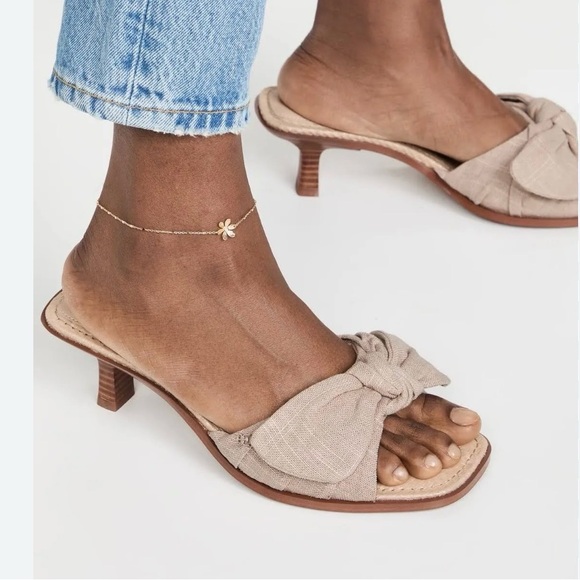 SAM EDELMAN Women's Darcie Ivory LEATHER Bow Kitten Heels Sandals Size 8.5 NWT - Picture 11 of 11